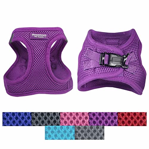 Downtown Pet Supply - Dog Harness For Small Dogs No-Pull - Step In Dog Harness - Padded Mesh Fabric Dog Vest With Reflective Trim, Velcro And Buckle Straps - Purple - S #TOP2