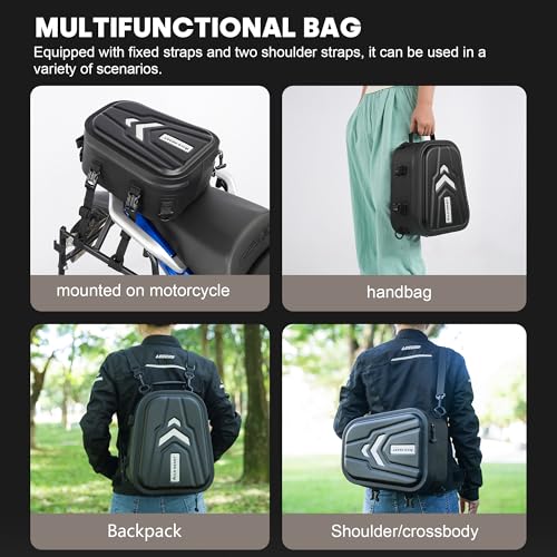 WILD HEART Bolsa traseira rígida à prova d'água para motocicleta, mochila multifuncional