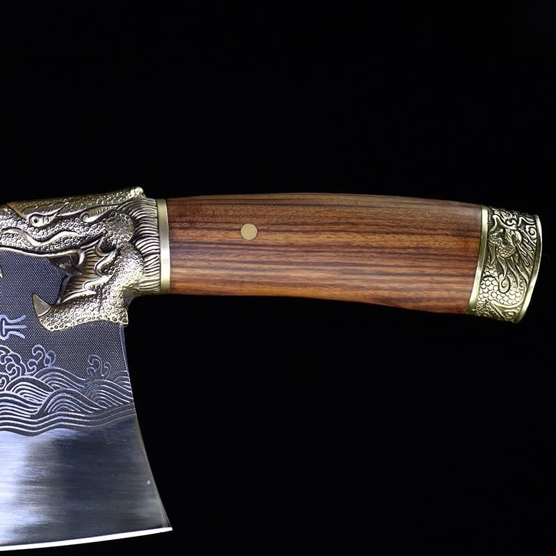 Meat Cleaver, Handmade Fixed Blade Chinese Chef Knives Meat Cleaver Slaughter Vegetable Cutter Kitchen Cooking Tools Bone Chopper