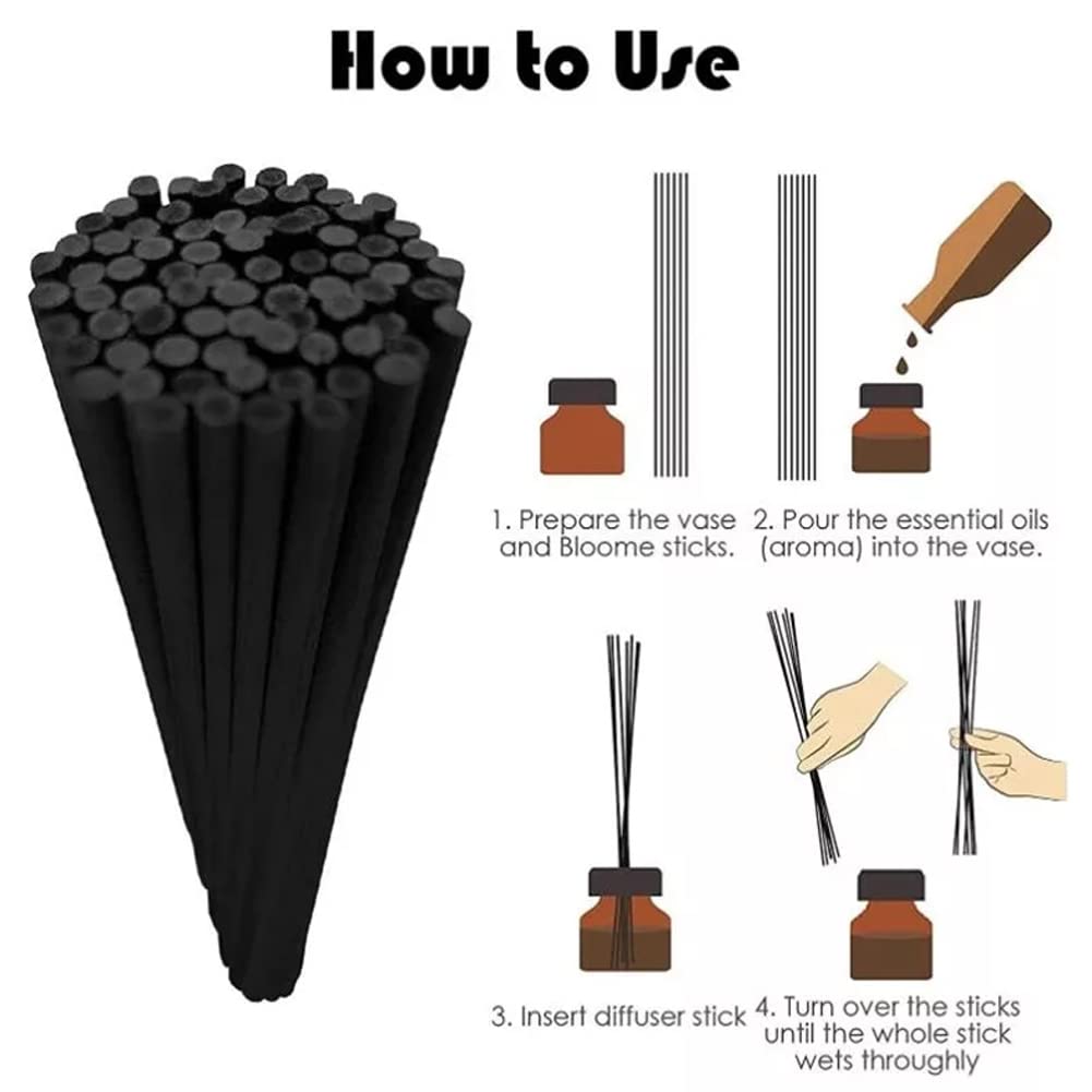 Bastoncini Diffusori Per Oli Essenziali - Set Da 50 Pezzi In Rattan Naturale - Foto 5