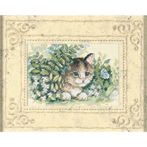 Image of Dimensions Needlecrafts Counted Cross Stitch, Kitten and Butterfly