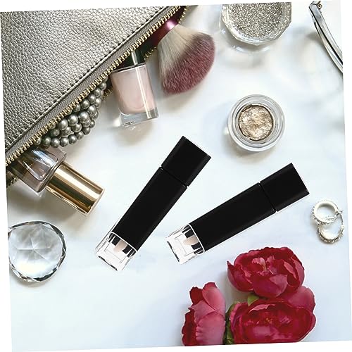 Beaupretty 4pcs Empty Lipstick Tube Gloss Tubes Refillable Bottle Women Cosmetic Tools Lipstick Container Plastic Black4