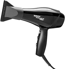 Taiff Secador de Cabelos Tourmaline Ion Motor AC Profissional, Preto, 2100W, Tecnologia Íons Negativos e Turmalina