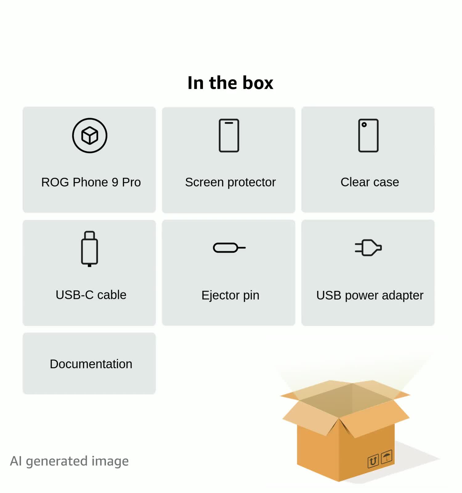 ASUS ROG Phone 9 Pro AI2501 512GB 16GB RAM Factory Unlocked (GSM Only | No CDMA – not Compatible with Verizon/Sprint) Global Version - Phantom Black