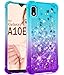 Dzxouui for Galaxy A10E Case,Samsung Galaxy A10E Case,TPU Protective Cover for Girls and Women Glitter Bling Sparkle Cute Phone Case for Samsung Galaxy A10E(Teal/Purple)