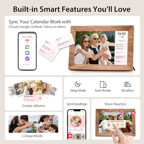 Frameo WLAN Digitaler Bilderrahmen 10,1 Zoll, HD 1280 * 800 IPS Touchscreen Elektronischer FotoRahmen mit 32GB Speicher, Auto Drehung… – Ansicht 6