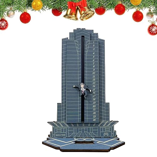 Calendario dell'Avvento di Natale in legno, calendario dell'Avvento Hans Gruber, calendario dell'Avvento interattivo per il conto alla rovescia, per decorazioni da tavolo, bomboniere, premi in classe,