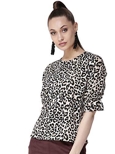 Image of Style Quotient Women Animal Printed Polyester Smart Casual Top