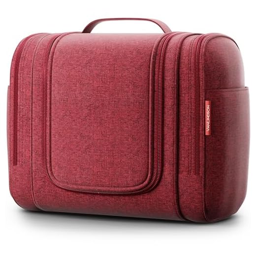 Neceser XXL para Viaje [9 litros de Espacio, Diseño 2024] - Neceser Mujer y Hombre Colgante, Bolsa de Aseo Ideal para Maquillaje y Organización (Rojo)