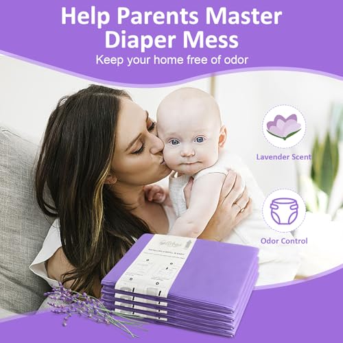 Image of USBOO Refills Compatible with Dekor Plus Diaper Pail,8 Pack Disposable Diaper Pail Refills, Easy to Replace and Dispose Diaper Trash Bags, Holds up to 4640 Diapers,Lavender Scent
