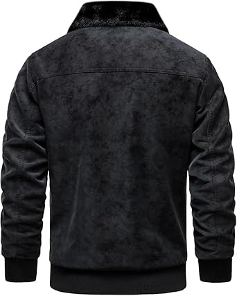 Buy Blaq Ash Men's Faux Suede Bomber Jacket, Fur Collar, Fleece