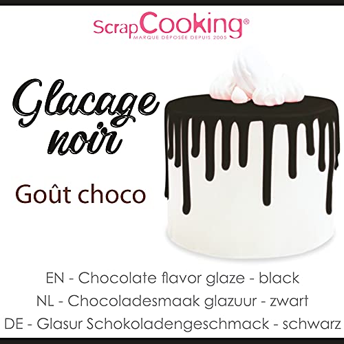 ScrapCooking - Drip Cake Glasur Schwarz 130g - Kuchenglasur Schnelltrocknend - Deko für Torten, Kuchen, Kekse, Cake Pop, Dripcake, Plätzchen, Donuts - Geburtstag, Halloween - Schwarz - 4707