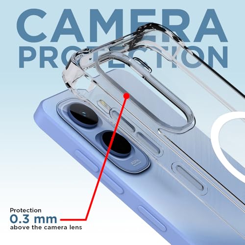 Image of Pikkme Back Cover for Vivo T5 Pro 5G Mag-Safe Shockproof PC + TPU | Protective Case Magnetic Support | Bumper Case (Transparent Mag-Safe)