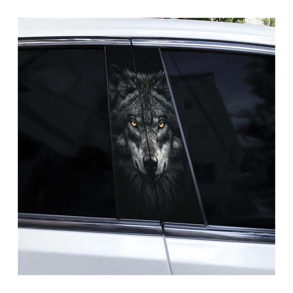 Body Parts 2pcs Car B-Pillar Decals Wolf Eyes Animal Auto Center Pillar Waterproof Sticker(N)