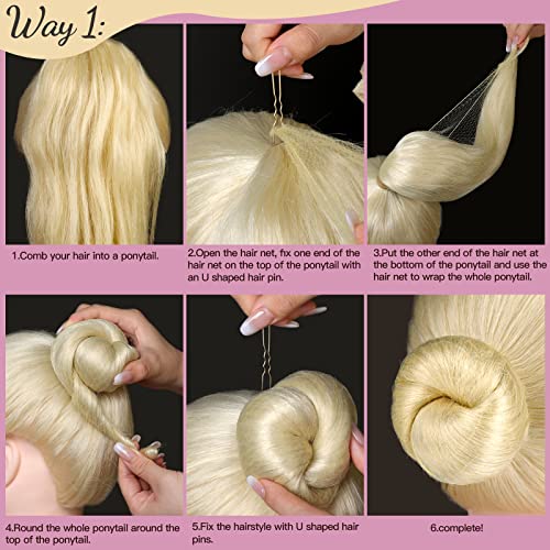 image for Fandamei 20PCS Hair Nets Invisible, Gold Elastic Edge Mesh, 20inch(50c