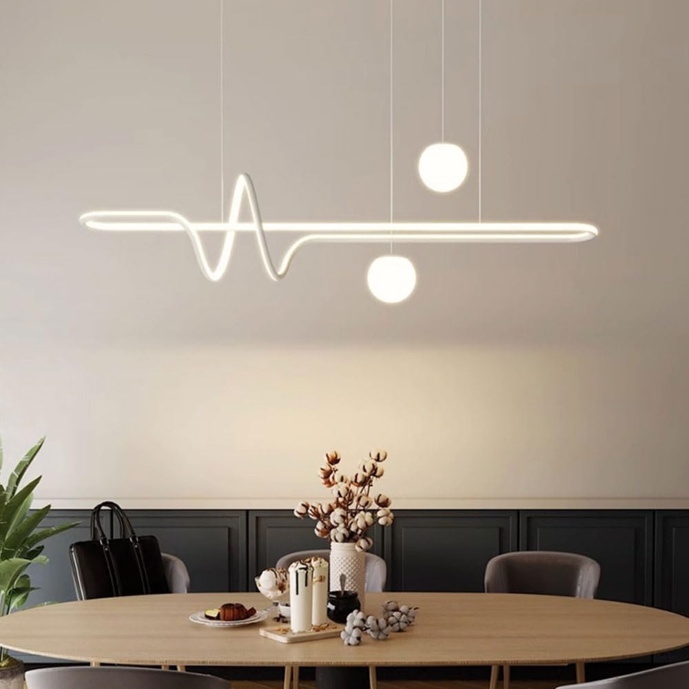 Lustre blanc classique pour salon et bibliothèque avec deux sources LED