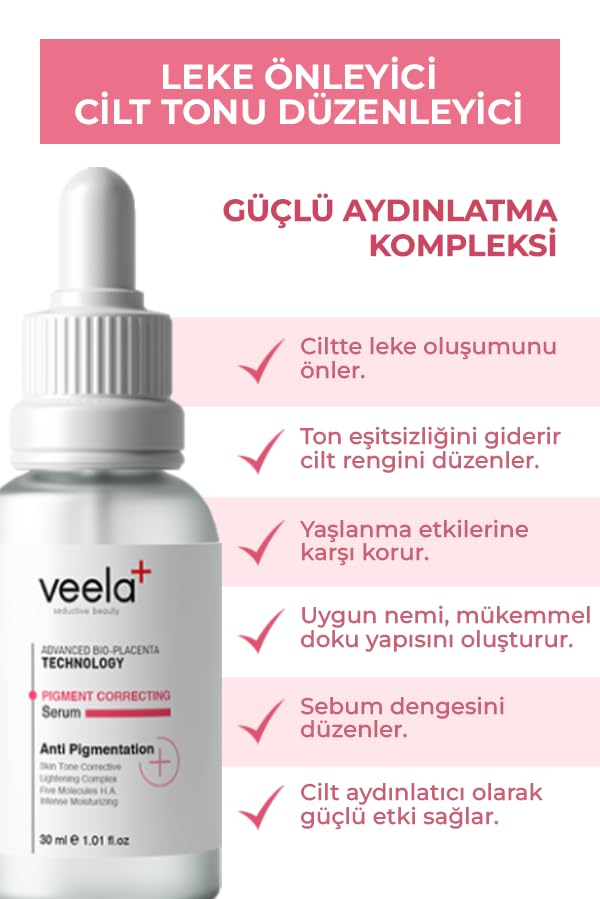 Veela Cilt Tonu Eşitleme ve Düzenlemeye Yardımcı – Pigment Correcting Serum | Leke Karşıtı & Aydınlatıcı Serum