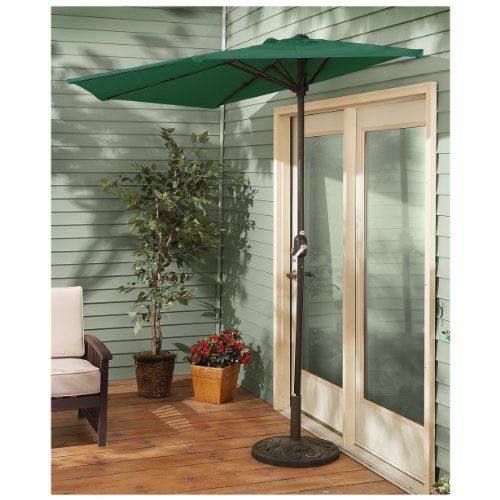 CASTLECREEK 8' Half Round Patio Umbrella, Hunter Green
