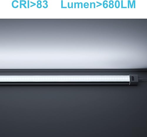 Miniatura 6 de WOBANE Iluminación LED para debajo del mostrador, iluminación activada por ondas manuales, barra de luz debajo del escritorio, panel regulable de 24