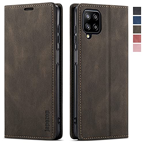Samsung Galaxy A12 Case,Samsung Galaxy A12 Wallet Case with Card Holder [RFID Blocking] Kickstand Magnetic,Leather Flip Case for Samsung Galaxy A12 (Coffee)