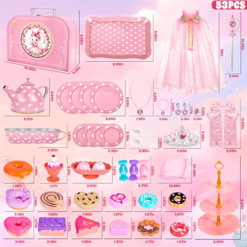Image of Hohosunlar Tea Party Set for Little Girls 3-5 6-8, Princess Dress Up Toys