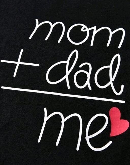 Image of 'Mom+Dad' Text Printed Cotton Baby Black Clothing Sets /Tshirt-Shorts(Boys /Girls Up To 2 Years) (3-6 Months)