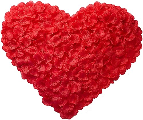 1500 Stück Rosenblätter, Blütenblätter Hochzeit, Künstliche Rosenblätter, Rosenblätter Rot, Künstliche Rosen - Valentinstag, Hochzeit Deko, Geburtstag Party Dekoration, Romantische Atmosphär Cover