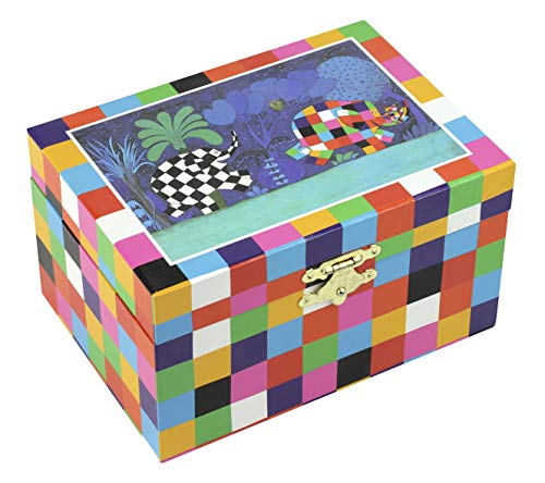 Trousselier - Elmer der Elefant - Schatztruhe - Spieluhr - Ideales Kindergeschenk - Musik Schubert Serenade - Farbe bunt – Bild 3