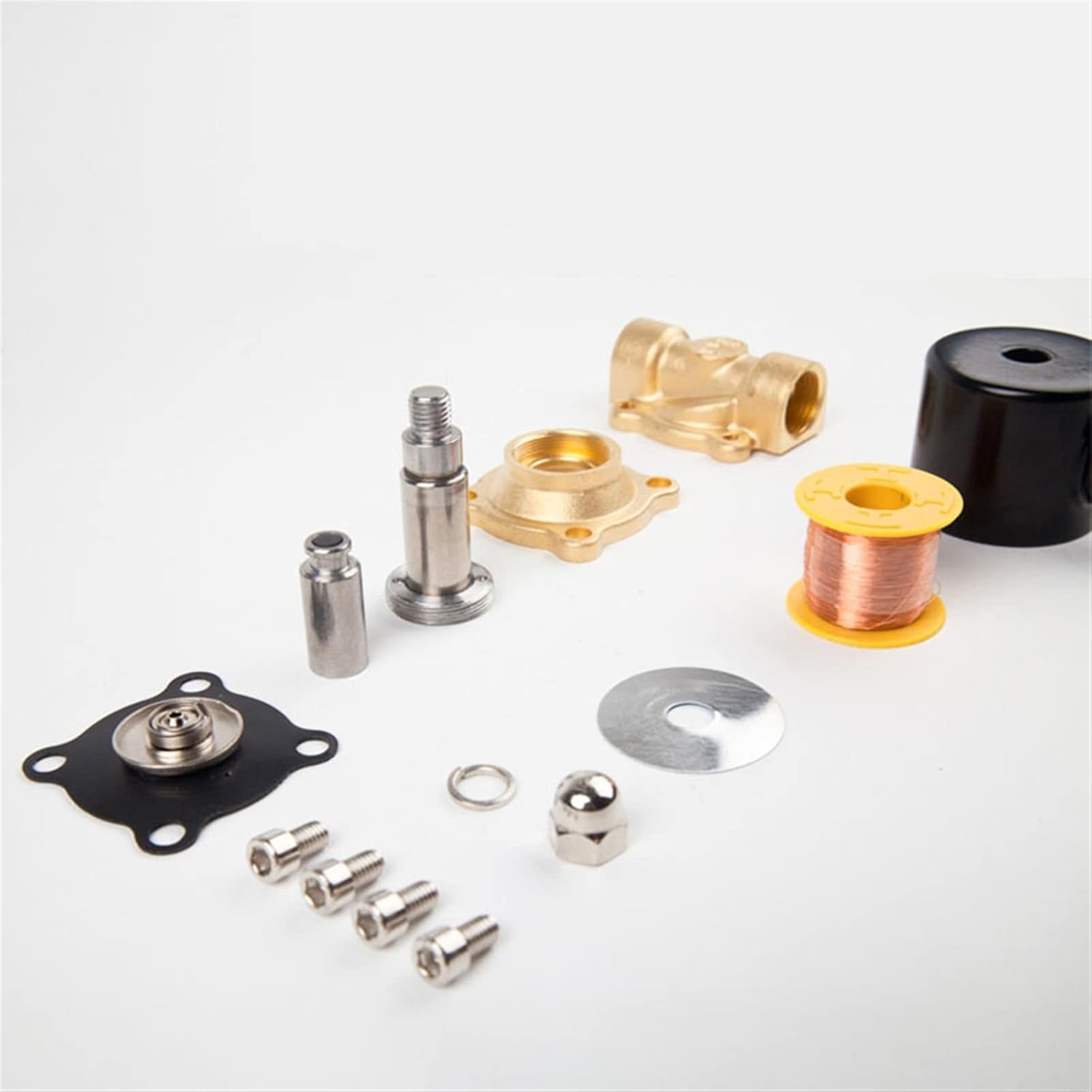 Electric Solenoid Valve 1/4 Quot; 3/8quot; 1/2 Quot; 3/4 Quot; 1 Quot; DN8/10/15/20/25/50 Normally Closed Pneumatic for Water Oil Air 12V 24V 220V 110V 1Pcs(Silver,DN8)