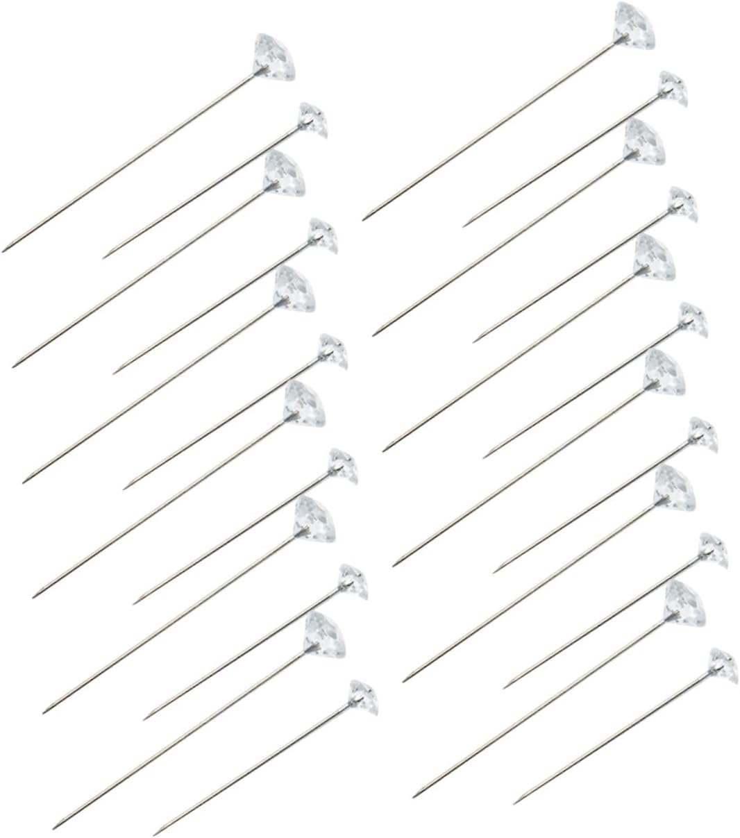 jojofuny 300pcs Rhinestones Head Pins - Hand Sewing Needles Quilting Pins Sewing Positioning Needles for Floral Arrangements Wedding Jewelry Decorations
