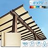 Patio 8' x 70' Sun Shade Fabric Roll 6/8/12 FT Shade Cloth for Patio, Outdoor Mesh Sail Sun Shades Canopy Replacement Pergola Cover for Backyard Deck Porch, Beige #1