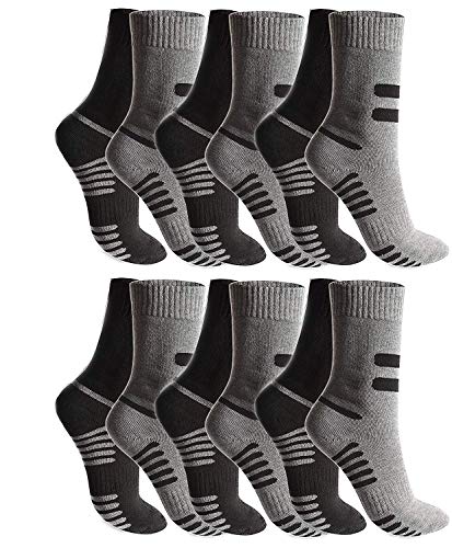 Preisvergleich Produktbild BestSale247 12 Paar Herren Thermo Socken Baumwolle (Schwarz / Grau / 43-46)
