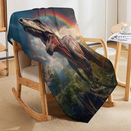 Manta de franela de dinosaurio grande para exterior suave 150x200 8