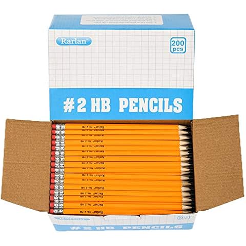 Rarlan Wood-Cased #2 HB Pencils, Pre-sharpened, 200 Count Bulk Pack Cover
