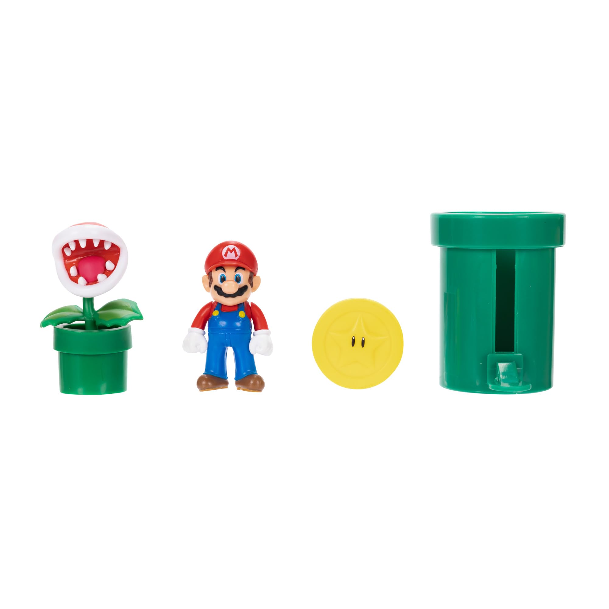 Nintendo Super Mario Soda Jungle Diorama comprend 3 figurines et 2 accessoires : Mario, Wiggler, Piranha Plant, Warp Pipe, pièce de monnaie à partir de 3 ans (sous licence officielle)