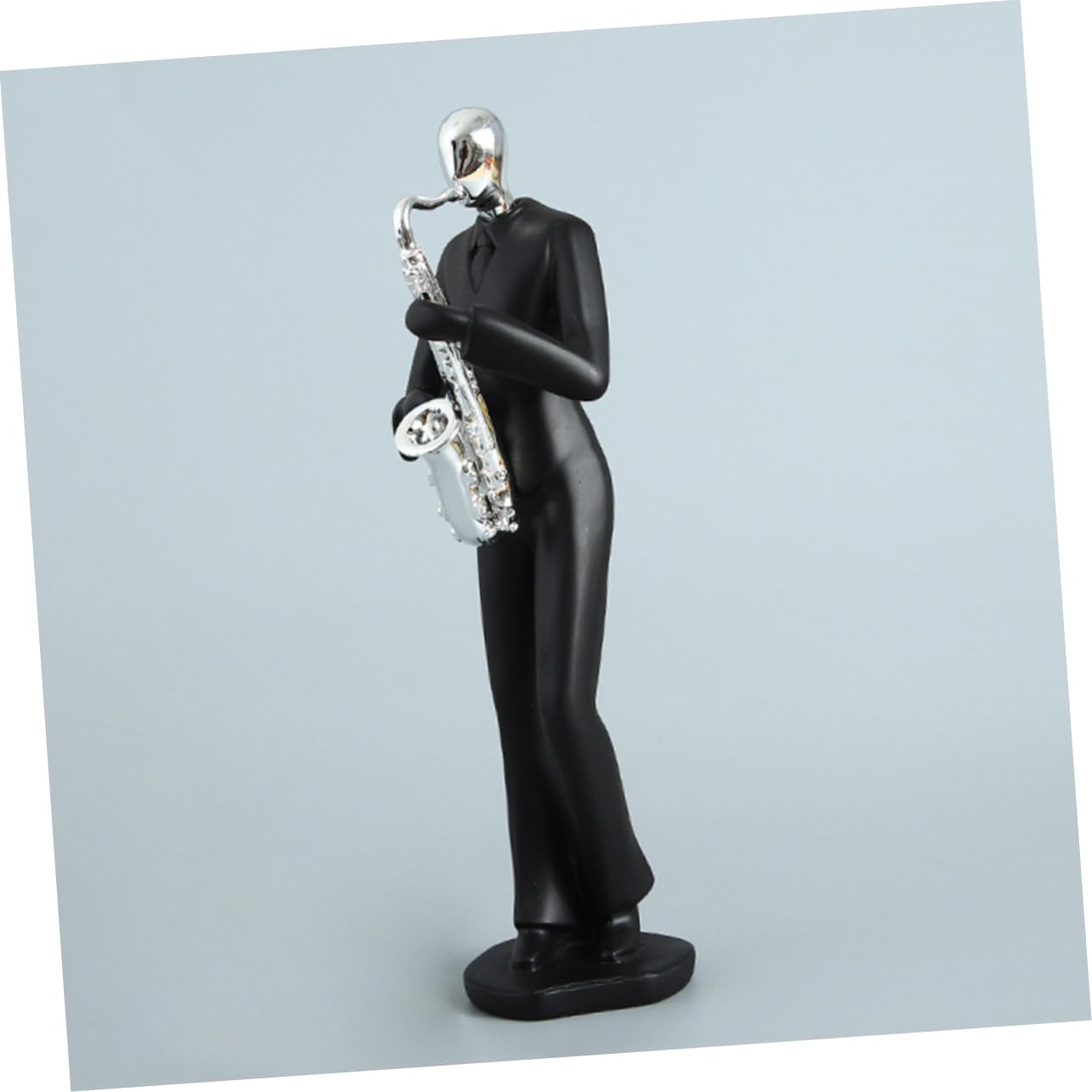 Figura de Personaje Musical de Resina Negra, Ligera y Moderna, Adorno Adecuado para Decoración del Hogar y Bar Estilo Sencillo y Elegante