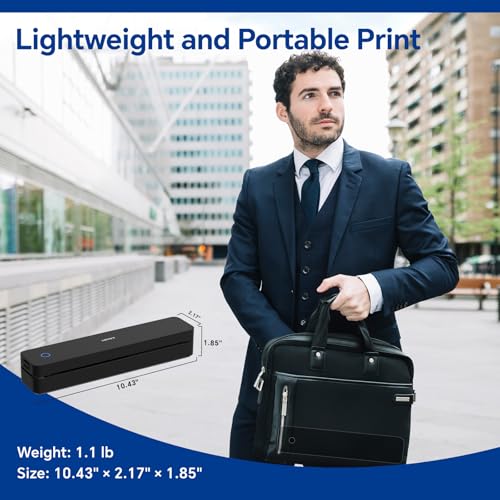 Image of HPRT Portable Thermal Printer-Inkless Printer, Supports Thermal Paper&Labels, Multi-User Bluetooth, Compatible with iOS /Android /Laptop for Home /School /Travel,MT610 Pro Black-300dpi+10sheets