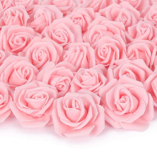 Artificial Rose Flowers, 200Pcs Foam Rose Bulk Peach Fake Flower Heads For Diy Wedding Bouquets Rose Wall Kissing Balls Bridal Shower Centerpieces Arrangements Party Tables Decorations(Peach) #TOP5