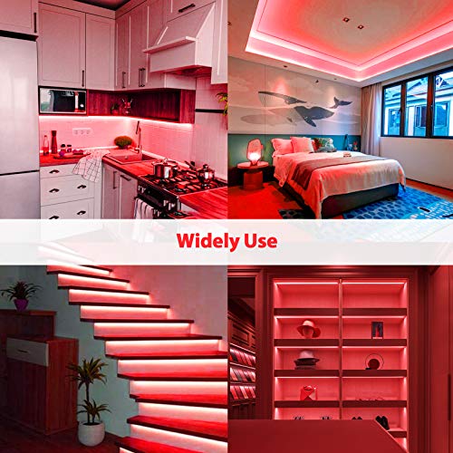 Image of Lamomo LED Neon Lights, 16.4ft Red LED Strip Light, 12V 0.39in /Cut Silicone Waterproof Neon Rope Light, DIY Neon Sign for Bedroom Indoor Outdoor Decoration(Power Adapter not Included)