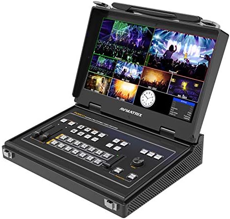 Avmatrix PVS0613 Video Switcher Portable 6 Channel 4×SDI and 2×HDMI Video Mixer Converter with 13.3 inch FHD LCD Monitor(PVS0613)