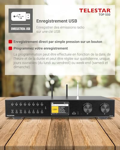 TELESTAR Top 550 – Système HiFi avec amplificateur et Lecteur CD – Noir – vue 8