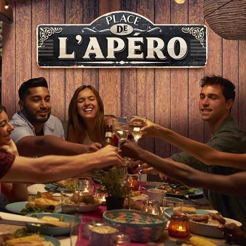 Plaque métallique APERO décorative rétro en métal pour cuisine