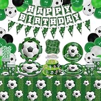 149 Pack Football Party Supplies Football Party Decorations Boys Sports Theme Birthday Decor Football Theme Tableware Set - Football Plates, Balloons, Banners, Ball Tablecloth, Cups, Napkins Serves 20