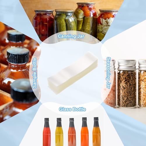 Image of PATIKIL 105x28mm PVC Perforated Shrink Bands, 1000Pcs 0.05 mm /2 Mil Thickened Heat Shrink Seal Wrap Fit for 2.25 inch-2.5 inch Cap Diameter Essential Oil Bottles Jars Cans Tin, Clear