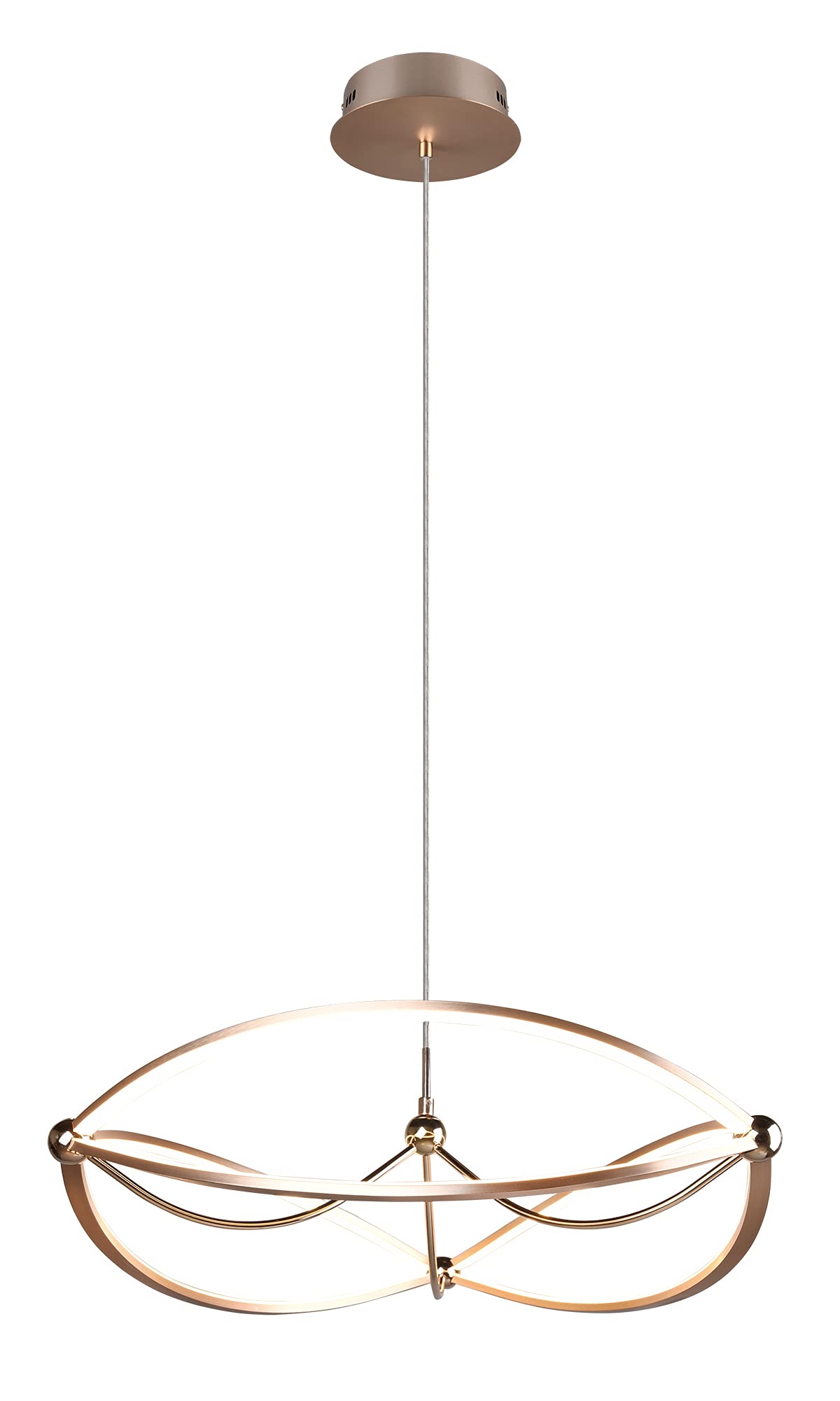 Trio Leuchten LED Pendelleuchte Charivari 321210108 – Metall Messing matt