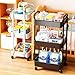 Multibao 3 Tier Storage Trolley Cart on Wheels with Handle Kitchen Bathroom Laundry Narrow Space Rack Space-Saving Mobile Shelving Organizer L35cm x W24cm x H68cm (White)
