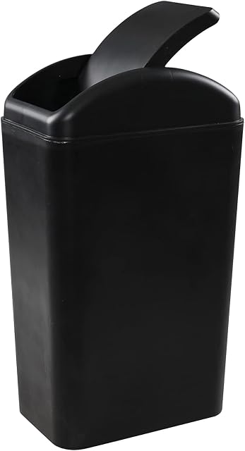 Ordate 14 L Swing Top kitchen bin, Trash Bin with Swing Lid, Black