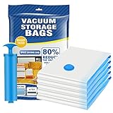 🍃[ 5pcs BOLSAS VACIO ] Incluye bolsas al vacio de 5 XL (100x80cm), y con 1 bomba manual. Estas bolsas para envasar al vacio pueden ahorrar un 78% de espacio, ya sea en casa, de viaje o en movimiento, pueden satisfacer sus diferentes necesidades, perfectas para guardar edredones, ropa, almohadas, juguetes de peluche, etc.