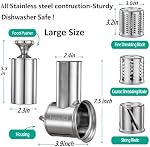 Stainless Steel Slicer Shredder Attachment for KitchenAid Mixers, Dishwasher Safe Vegetable Salad Maker Accessories with 3 Cutting Blades | 100% Stainless Steel Salad Maker Accessory, 60mm Large Feed Chute, EasyClean Dishwasher Safe,Save Time-2LB pot