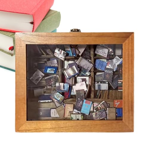 本棚シェイクおもちゃ - ミニチュアの木製本棚のフィジェット、ブックマッチとクリエイティブデスクおもちゃ感覚運動|自宅やオフィスの教師、学生、看護師、専門家、大人のための心を落ち着かせるストレスツール